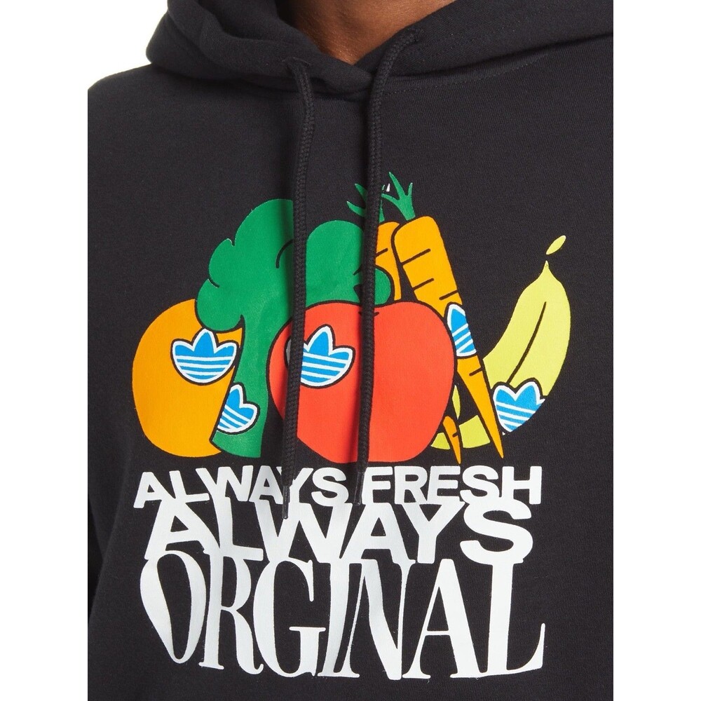 NWT Adidas Originals Always Fresh Fruit Graphic Black Hoodie Adult Size M (B4)